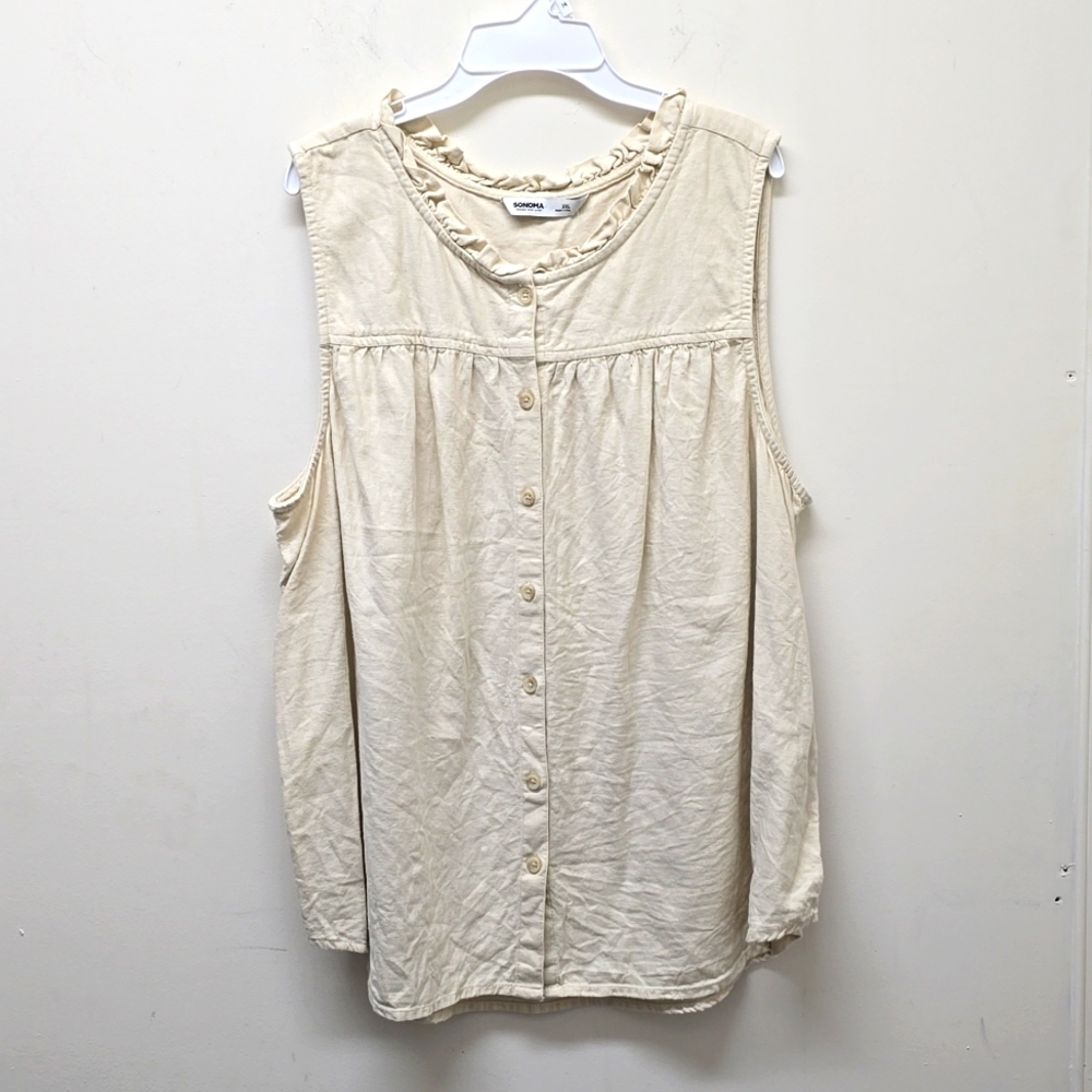 Sonoma Ruffle Edge Tank Top - Size XXL